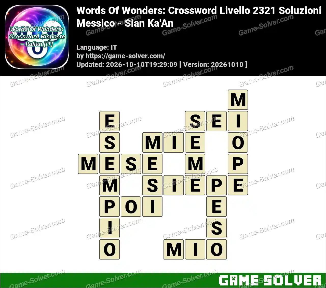 Words Of Wonders: Crossword Livello 2321 Soluzioni – Messico – Sian Ka’An